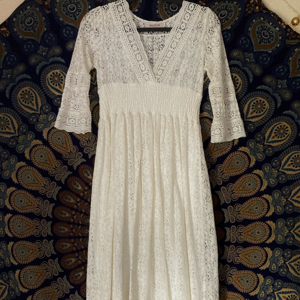 Small White Ankle-Length Dress